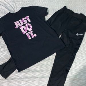 Youth NIKE XL shirt and L legging set.